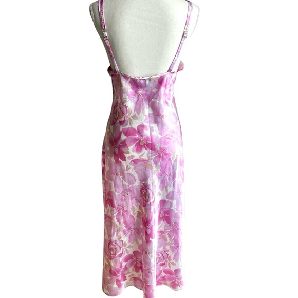 Jones New York Pink Light Purple Floral Print Long Nightgown Size Medium - Picture 9 of 11